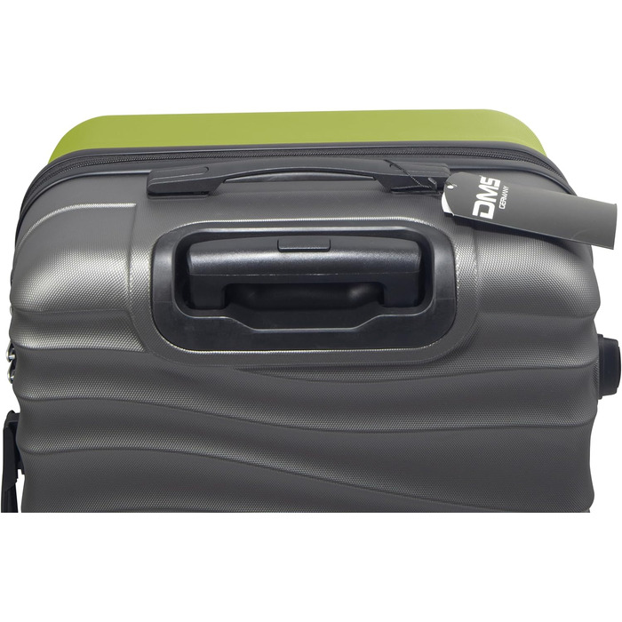 Набір валіз DMS® 7-елементів: 3 валізи (M/L/XL) з ABS-пластику, 360° колеса, кодовий замок + 4 чохли для одягу. Легкий, міцний, розширюваний, для подорожей та бізнесу (світло-зелений)