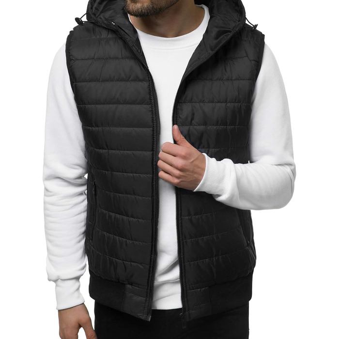 Чоловіча степкова жилетка OZONEE з капюшоном, чорна, розмір XXL | OZONEE JS/MY88