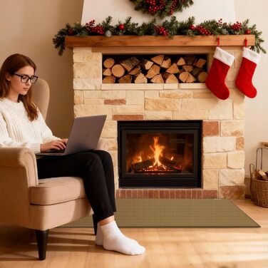 Килимок під гриль, захист від вогню, 105x60 см, для газового гриля, силікон-склотканина, коричневий