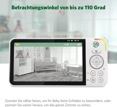 Відеоняня LeapFrog LF2513 без Wi-Fi з IPS екраном 2.8 дюйма, поворотна, з нічним баченням, датчиком температури, радіусом дії 300 метрів та тривалістю роботи батареї 12 годин