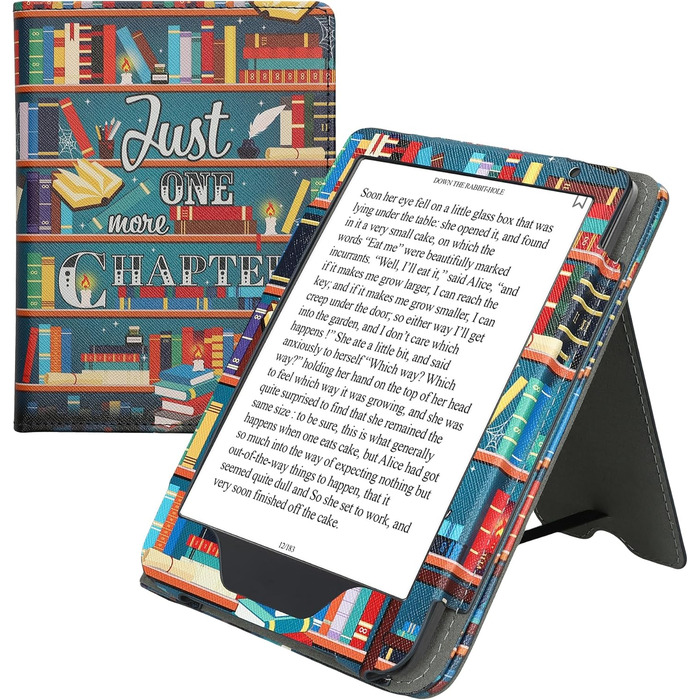 Чохол kwmobile Flip Cover для Kobo Clara BW/Clara Colour/Tolino Shine (5) / Shine Color з петлею для руки, мотив 