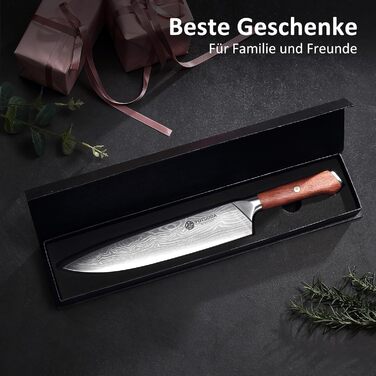 Японський кухонний ніж YOTSUBA 22 см, професійний шеф-ніж з нержавіючої сталі з вуглецевої сталі, ергономічна ручка з паккавуда