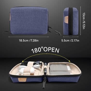 Органайзер для кабелів SIMTOP: компактна сумка для аксесуарів, SD-карт, Powerbank. Ідеально для подорожей, офісу та фотографії. Зелений (блакитний)