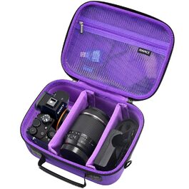 Чохол для камери Sony Alpha 7 II III IV/7R V, Nikon, Canon, Pentax - жорсткий, фіолетовий, з відділенням для зарядного пристрою та аксесуарів RAIACE