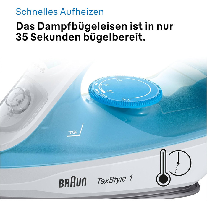 Праска Braun TexStyle 1 SI1019RD: потужна та зручна, з антипригарним покриттям, 120 г/хв, для використання з водопровідною водою, швидкий нагрів, 220 мл, 1900 Вт