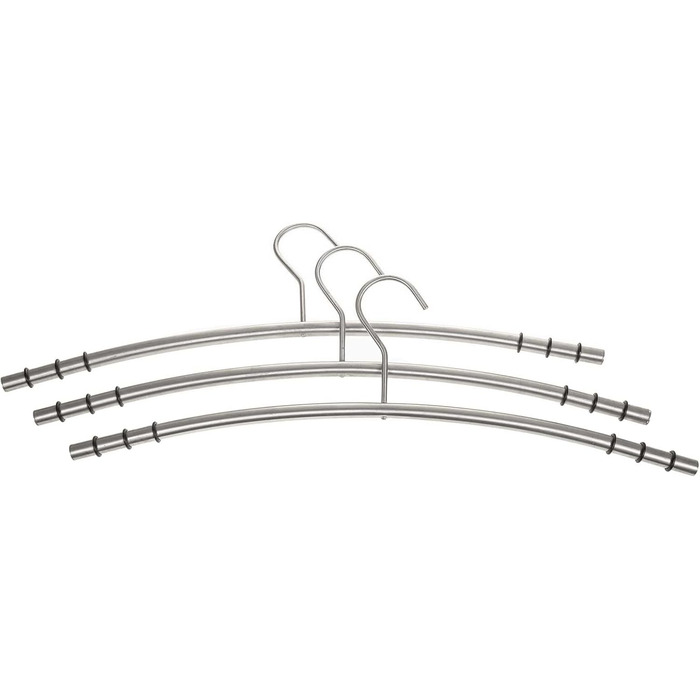 SIDCO Clothes Hangers Stainless Steel 3 x Coat Hangers Metal Hangers Hanger Set w. Anti-Slip