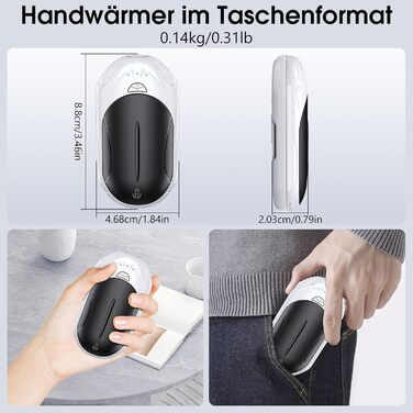 Електричні грілки для рук OUTJUT, 6000mAh, 3 режими нагріву, USB, 2 шт. - для спорту та подарунок