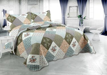 Комплект літньої постільної білизни Marina Decoration з принтом та тисненням, ультрам'який, 3-частинний комплект з 2 наволочками, в клітинку, розмір King