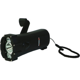 POWERplus Shark Waterproof Dynamo Crank / USB Rechargeable LED Flashlight / Emergency Charger Black