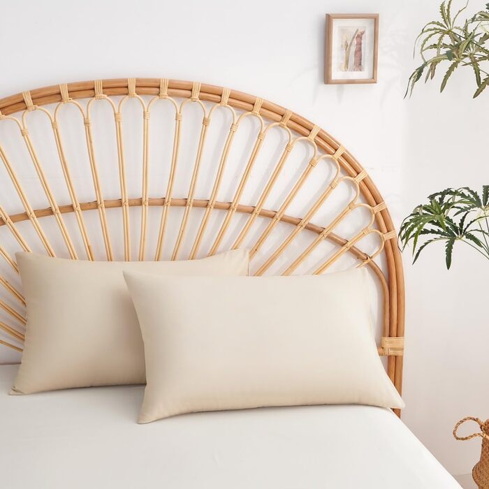 Комплект постільної білизни Lanqinglv салатовий (доppelbett, бежевий), мікрофібра, дихаюча, 120 г, з блискавкою, 2 наволочки 50x75 см