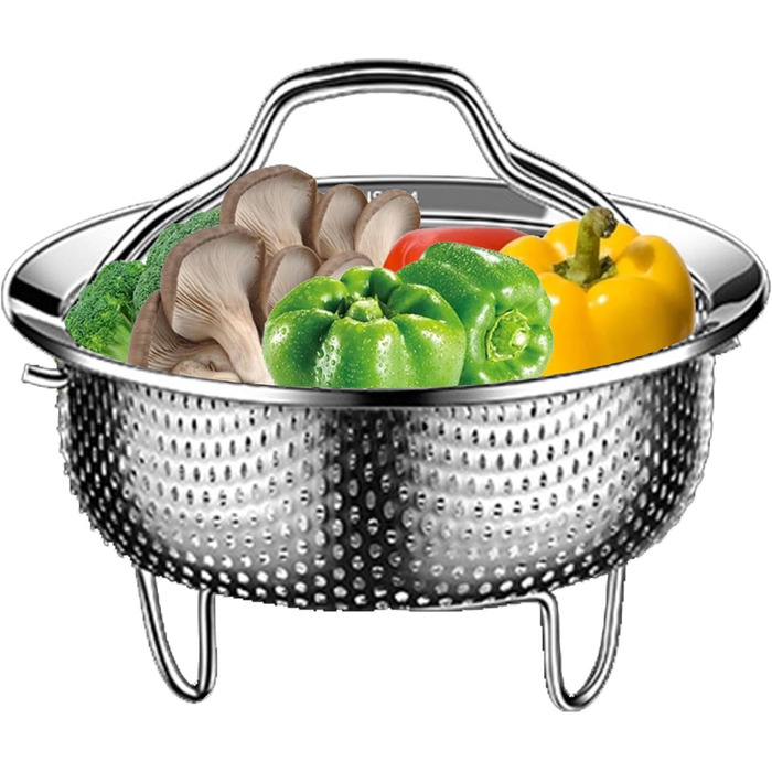 Димер для каструль, Ø14см: нержавіюча сталь 304, для приготування на пару, універсальний, підходить для каструль, сковорідок, мультиварки, швидкої каструлі, Instant Pot