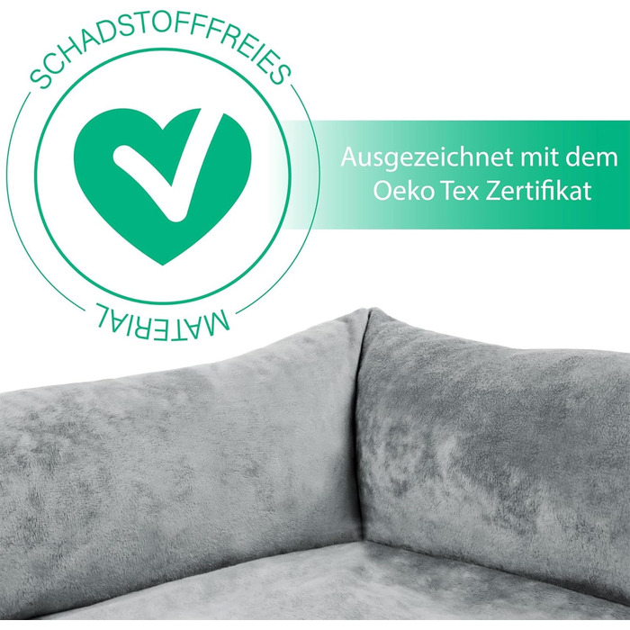 Ліжко для собак з високим бортиком - м'яке, зручне, для малих, середніх та великих собак. Розміри: 80x120, 70x100, 60x80, 40x50 см. Колір: сірий