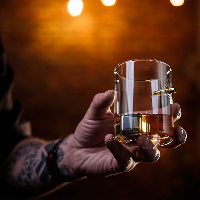 Набір склянок для віскі Whisiskey Whisky - 4 склянки, 310 мл, класичний дизайн, подарунковий набір для чоловіків