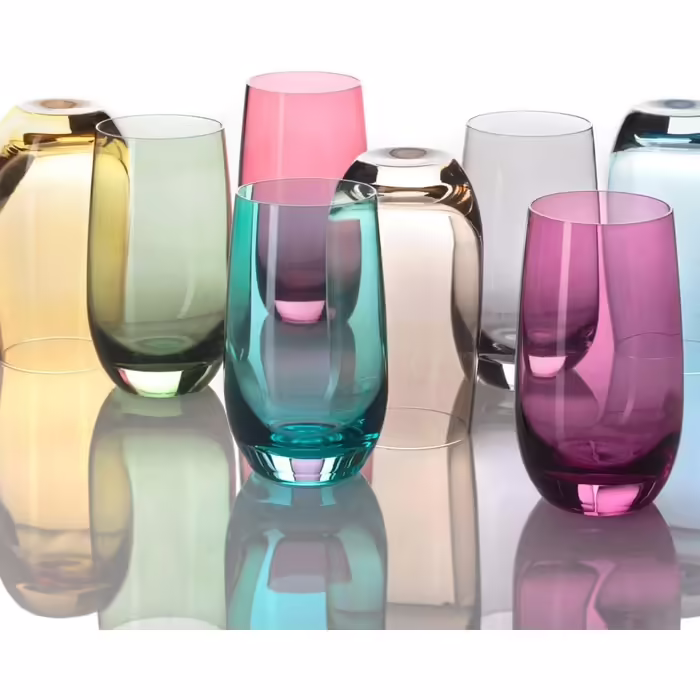Leonardo Sora Drinking Glasses, Set of 6, Dishwasher-Safe Water Glasses, Colorful Drinking Cups, Modern Juice Glass Set, Brown, 390 ml, 018041