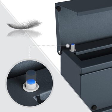 Поштовий ящик настінний SONGMICS XXL, з замком та відділенням для преси, антрацит GMB051G02