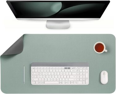 Двостороння килимок на стіл з антиковзаючим покриттям, 40 x 80 см (сірий, салатовий) - для офісу, ноутбука, миші