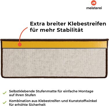 Сходинкові килимки Casa Pura London, 15 шт., 11 кольорів, антиковзаючі, міцна фіксація, кутова рейка, темно-коричневий