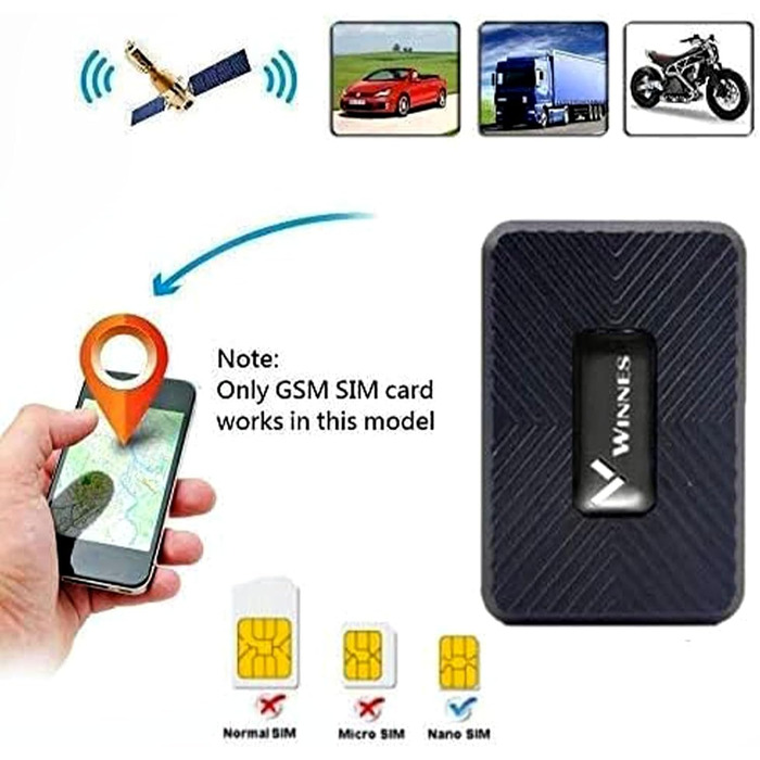 GPS-трекер Winnes 4G Mini 1500 мА·год з магнітом, анти-втрата, для авто, дітей, велосипеда, валізи, підтримка GPS/AGPS/LBS, додаток у комплекті