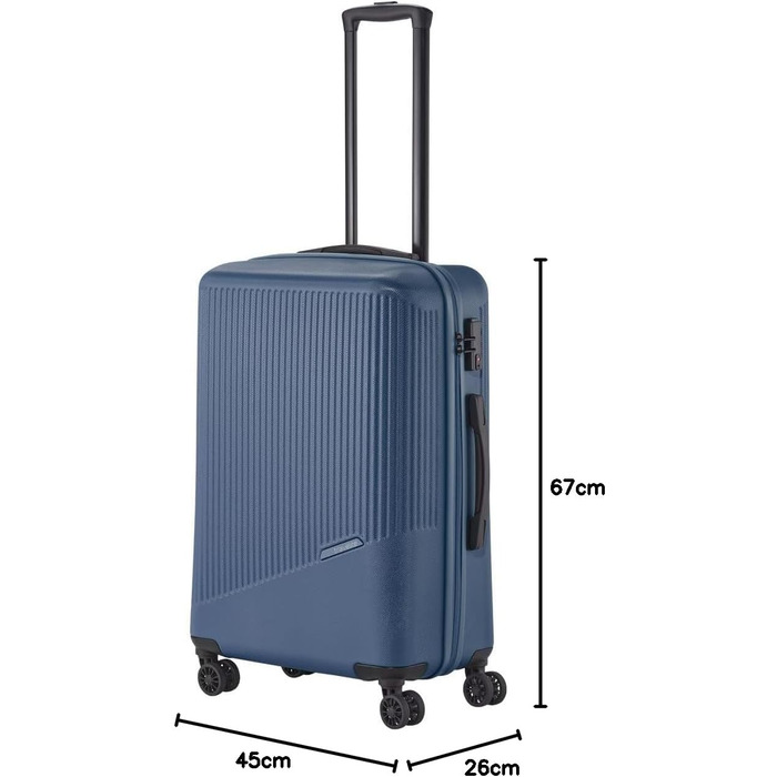Чохол-валіза Travelite Bali 67 см, 65 літрів, блакитний. Валіза з ABS-пластику з TSA-замком. Розмір M