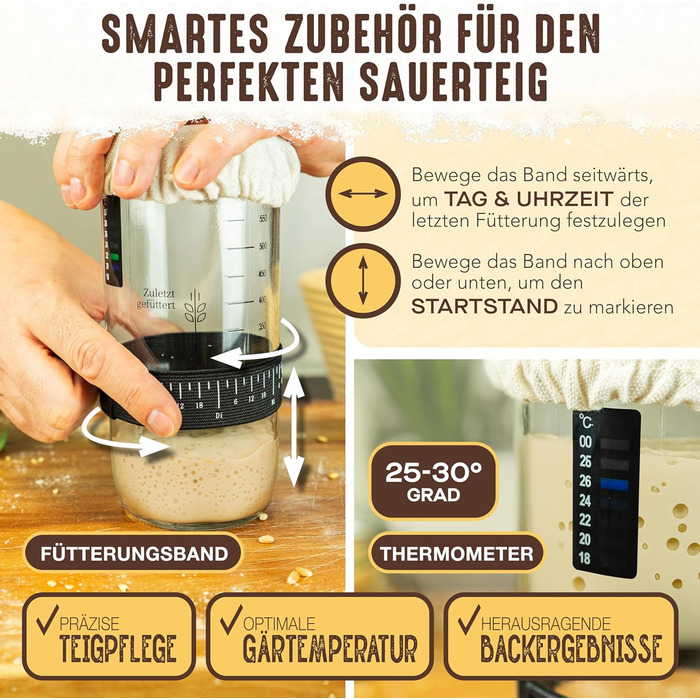 Датський вінчик для тіста - високоякісний вінчик для випічки, міксер для тіста, датський вінчик для хліба (1000 мл набір для закваски)