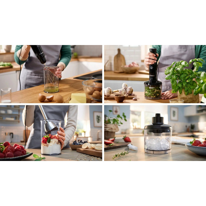 Погружний блендер Bosch MSM4B622, 1000 Вт, чорний