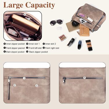 Сумка жіноча Gladdon середнього розміру через плече, шкіряна крос-боді, колір світло-бежевий (Helltaupe)