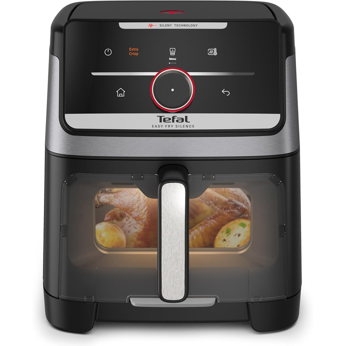 Фритюрниця Tefal Easy Fry Silence 7л з оглядовим вікном, біла (EY8421E0) - аерофритюрниця з тихим режимом, 10 програм, до 8 порцій