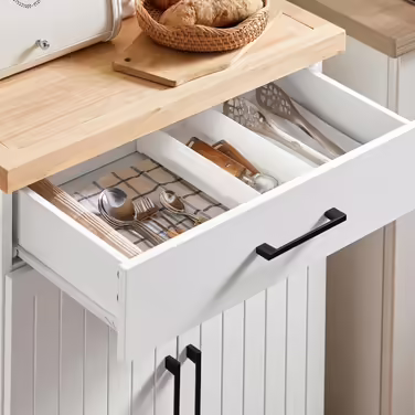 SoBuy Kitchen Cart with Wheels, Kitchen Island with Worktop, Rolling Cart, Rolling Trolley for Kitchen, Living Room, Dining Room