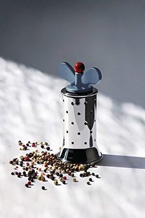 Перецьмолка Alessi 9098 B з ребристим дизайном, нержавіюча сталь і термопластик, чорна, 8.5x6.5x11.7 см