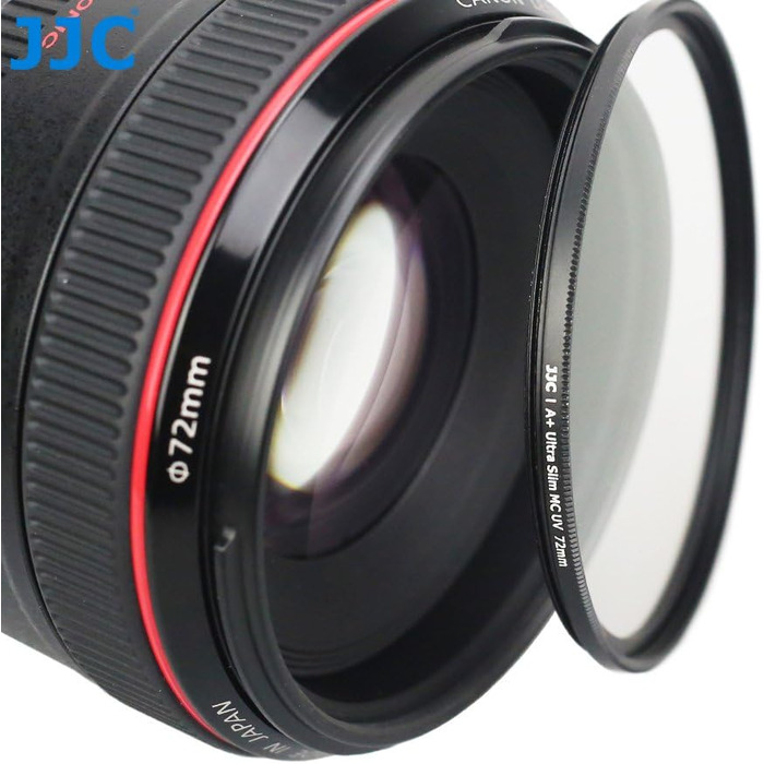 Фільтр JJC UV, 49 мм, ультратонкий, багатошарове покриття, захист від УФ, для об'єктивів Canon Sony DSLR з різьбою 49 мм (сріблястий)