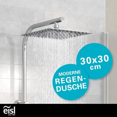 Душова система EISL 2 в 1 без змішувача з великою верхньою лійкою 250x200 мм і ручною лійкою, комплект для монтажу, хромована, Easy Deluxe DX12006