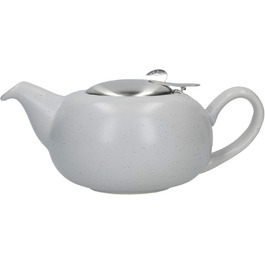 LONDON POTTERY Pebble Teapot with infuser for loose tea, stoneware, (2 Cup (500 ml), Light Blue Speckled)
