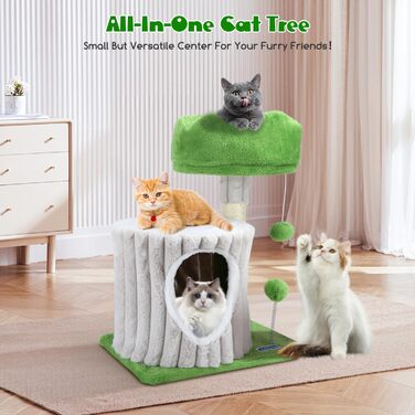 Кігтеточка для котів Nobleza Katzenbaum – стабільна, з платформою та будиночком, 40x30x55 см