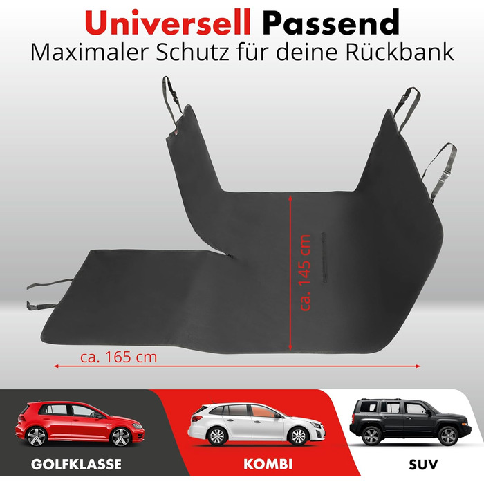 Захист для багажника автомобіля WALSER Cäsar: килимок з боковим захистом, чорний (захист заднього сидіння)