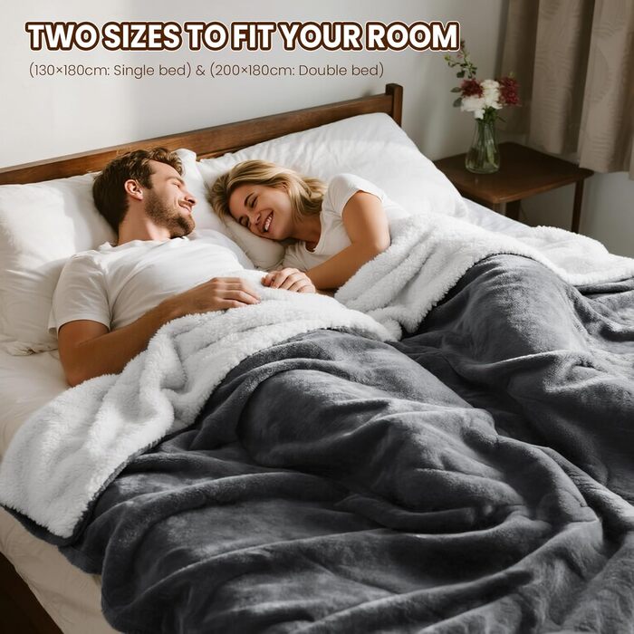 Електрична ковдра Dnenellr XXL 200x180 см з автоматичним вимкненням, 6 режимів нагріву, захист від перегріву, пральна, для ліжка та дивана
