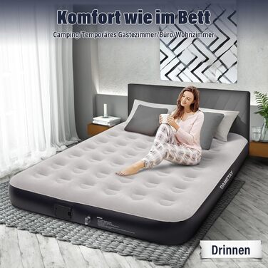 Надувне ліжко для двох осіб з автоматичним накачуванням, 198x152x25 см, Deep Blue