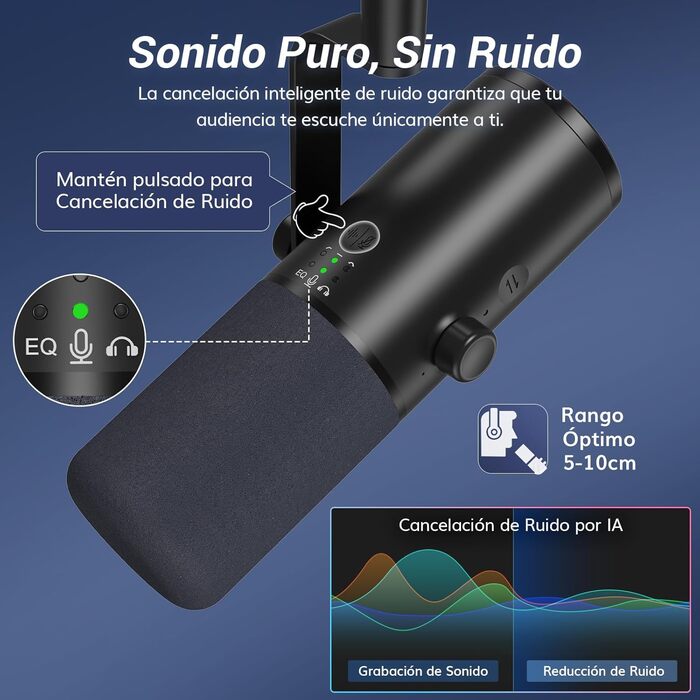 Професійний USB/XLR мікрофон TONOR TD510 AIR+H з кріпленням 