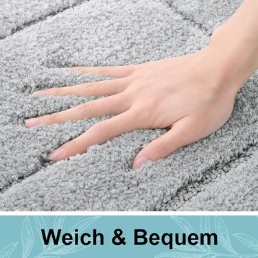 Килимок для ванної кімнати Homaxy з мікрофібри, неслизький, 40x60 см, сірий