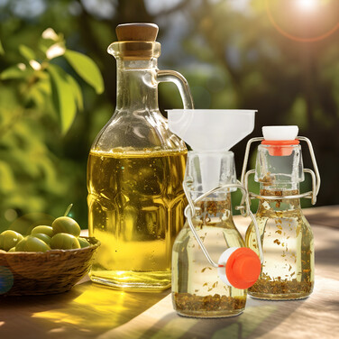 Set of Small Bottles with Flip-Top Caps