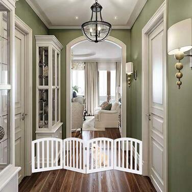 Захисне ґратка для собак та дітей Costway (4 панелі, білий) - 61 x 246 см