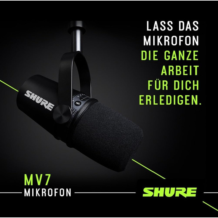Мікрофон Shure MV7+ для подкастів, стрімінгу та запису - білий (срібний). USB/XLR, LED-сенсор, автоматичне регулювання рівня звуку, цифровий поп-фільтр