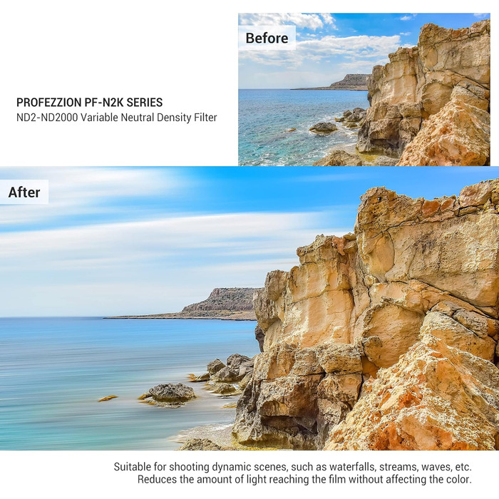 Фільтр ND Graufilter Variable 72mm PROfezzion: регульована щільність ND2-ND2000 для Sigma, Nikon, Fujifilm