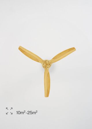 Вентилятор стельовий CREATE Windstylance Natural Wood з підсвічуванням, білий, WiFi, пульт, 132 см, двосторонній, 40W