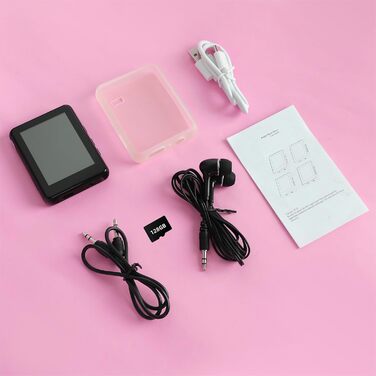 MP3-плеєр 128GB з Bluetooth, портативний музичний плеєр з динаміком, 2.4' Full Touch Screen, HiFi звук, FM радіо, записувач, кабельні навушники в комплекті, для бігу, фітнесу T5-MP3