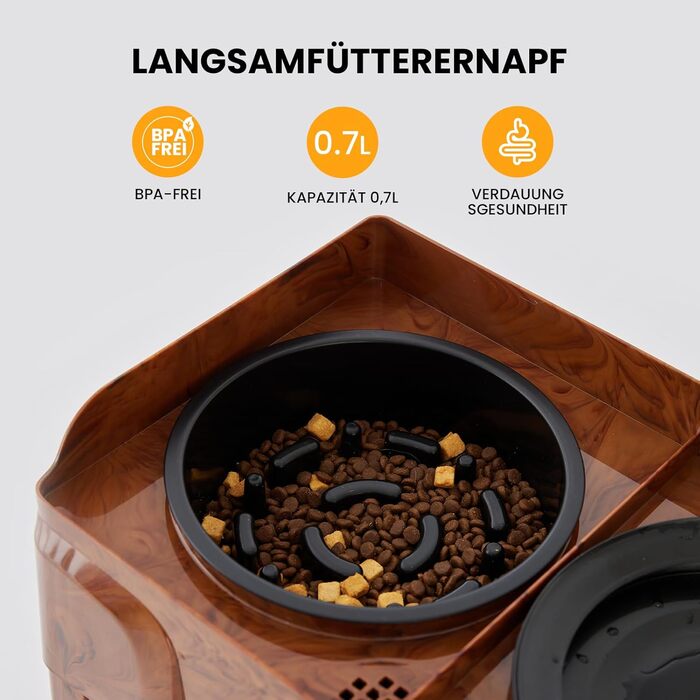 Підвищена годівниця для собак Gardner 2-в-1: миска для води без розливу та миска для повільного годування з регульованою висотою, 5 рівнів, протиковзна, для середніх та великих собак