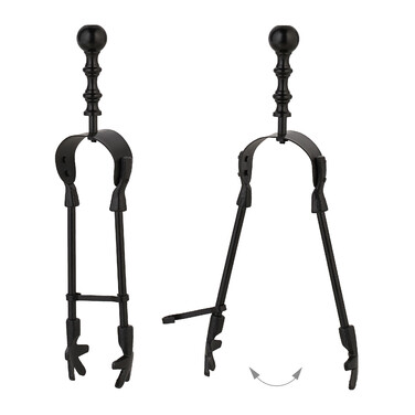 Relaxdays 5-Piece Fireplace Set in Black