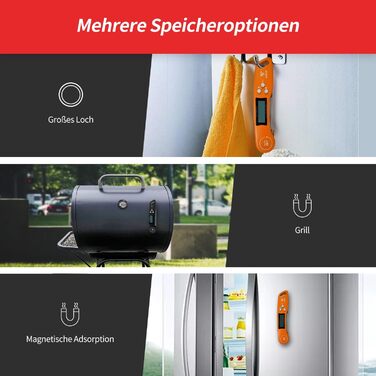 Цифровий термометр для м'яса DOQAUS: приготування на грилі, BBQ, приготування їжі. Швидке зчитування, довга сонда, LCD-дисплей, автовимкнення.