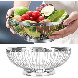 Нержавійна чаша для фруктів BFYDOAA, 22 см – сучасна корзина для фруктів, овочів, хліба та снеків