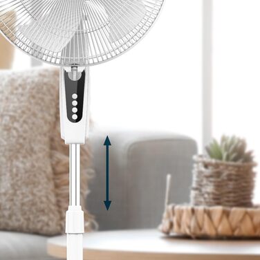 Вентилятор підлоговий Cecotec EnergySilence 515 MaxFlow White 40 см, 45 Вт, 3 швидкості, з коливанням та таймером