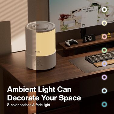 Зволожувач повітря Airelax 2.5L з аромадифузором, тихий, з автовимкненням, для дитячої кімнати, рослин, 360°